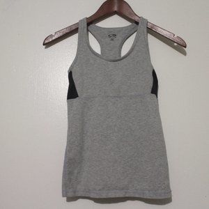 CHAMPION RACERBACK GRAY TANK, XS, WORKOUT, BUILT IN BRA